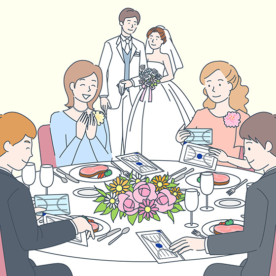 結婚式の披露宴で